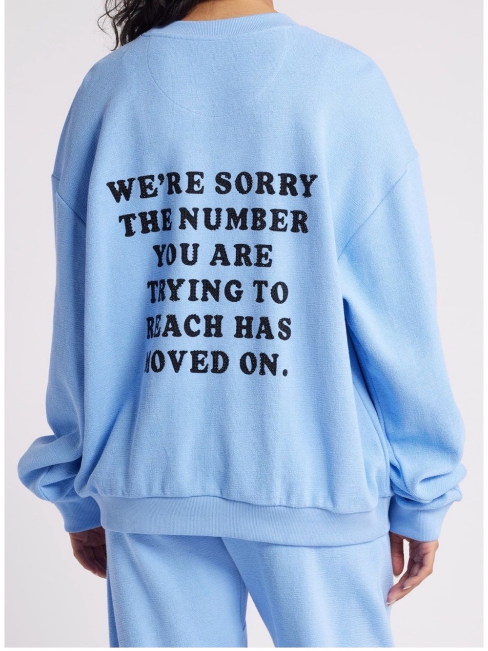 Boys Lie Light Blue Crewneck Sweatshirt with Black Arch Logo - Picture 2 of 4